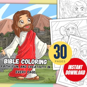 Bible Characters Coloring Pages for Kids Bible Story Coloring Christian Printables Educational Fun Bible Study Activity Instant Download