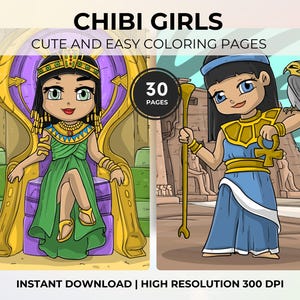 Kawaii Chibi Girls Coloring Pages: Fun Art Activity (PDF File)