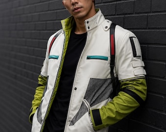 Chaqueta de cosplay cripto hecha a mano: estilo cyberpunk de piel sintética - Comic Con