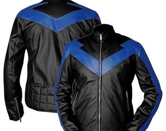 Nightwing Cosplay Jacket: Faux Leather Superhero Jacket