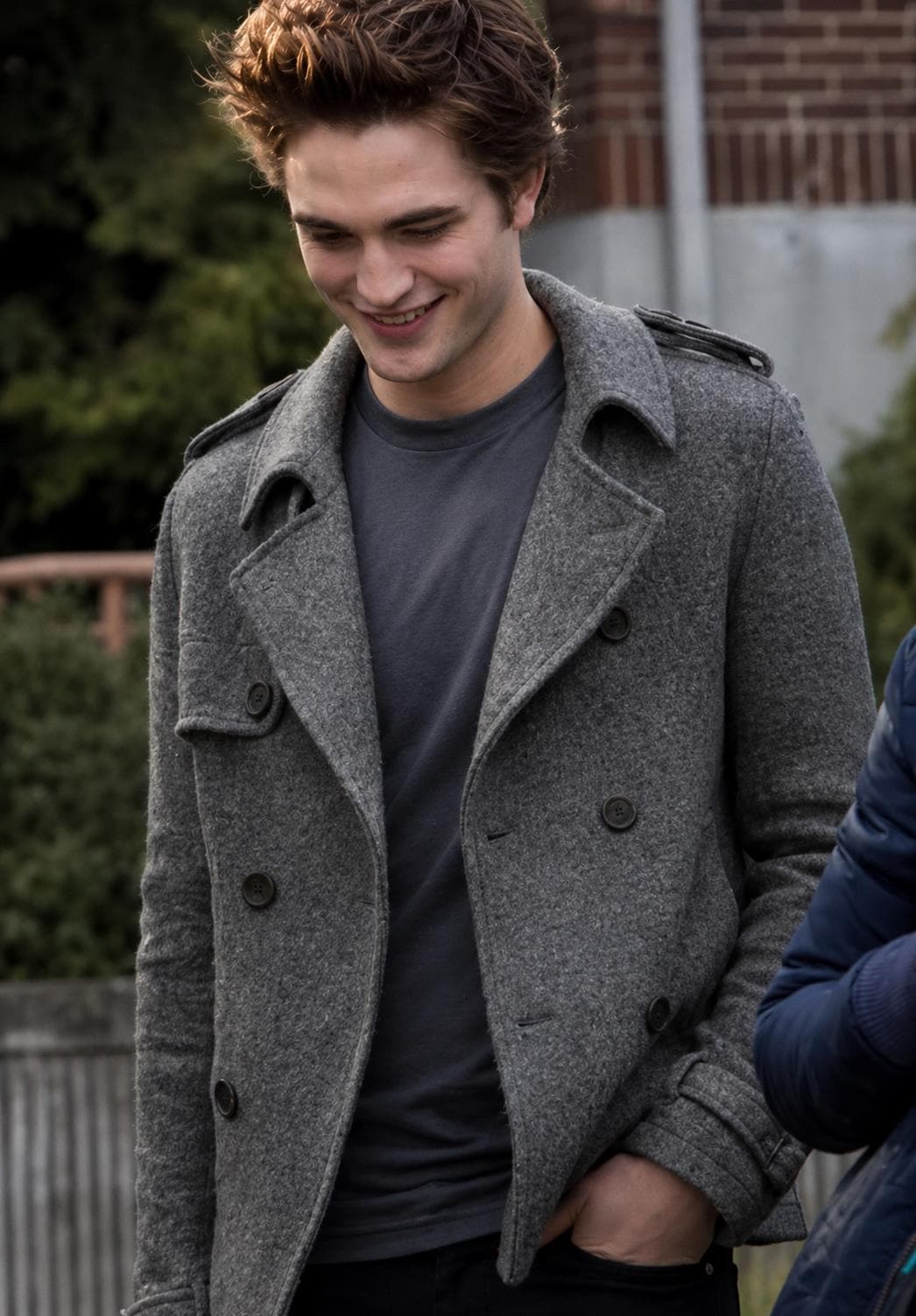 Handmade Edward Cullen Twilight Wool Coat: Vintage Grey Peacoat, Halloween Vampire Cosplay