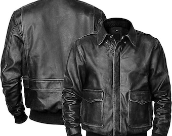 Vintage 70s Willis & Geiger Inc. Type A-2 Leather Bomber Jacket