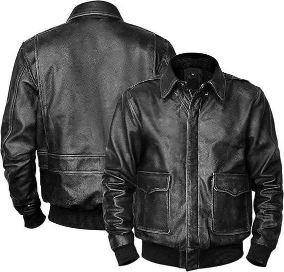 ジャケット・アウター 90s vintage A2 Leather flight jacket Vintage A2 Leather Flight Jacket: WWII Style Military Bomber