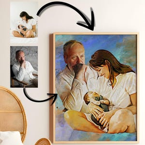 Custom Family Oil Painting Portrait, Add Loved One to Photo Digital File