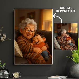 Custom Cartoon Pixar Style Portrait from Photo babyshower Digital 3D Portrait Personalised Family Pixar Gift Valentine Day Couple Gift