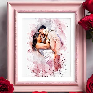 Benutzerdefiniertes Hochzeits-Aquarell-Porträt vom Foto, personalisiertes Digital Art Geschenk