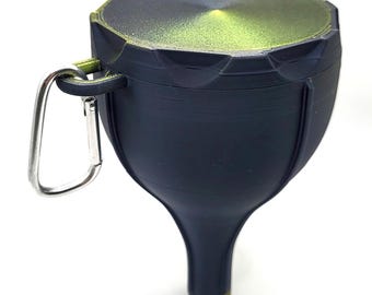 Portable Protein Powder Funnel: Dual Cap Container with Carabiner