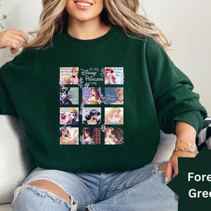 Camiseta retro de la época de las princesas Disney, sudadera con citas de todas las princesas Disney, camiseta de Tiana, Ariel, Elsa, Rapunzel, Bella y Jasmine, viaje de chicas al Reino Mágico