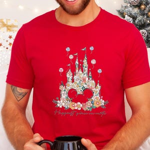 Happiest Place on Earth Shirt, Disney Castle Floral Shirt, Magic Kingdom Shirt, Disneyland Shirt, Disneyworld Gift Shirt