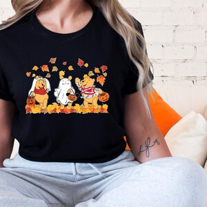 Retro Pooh Ghost Halloween Shirt, Winnie The Pooh Halloween Shirt, Spooky Season Shirt, Pooh Shirt, Cute Fall Shirt, Halloween Women&#39;s Shirt