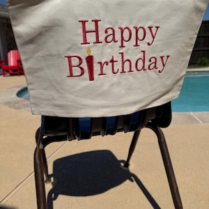 Birthday chair cover, classroom, celebration, student chair, teacher gift, school, party, home, work