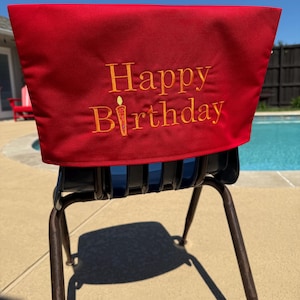 Birthday chair cover, classroom, celebration, student chair, teacher gift, school, party, home, work