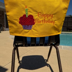 Birthday chair cover, classroom, celebration, student chair, teacher gift, school, party, home, work