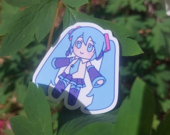Chibi Fumo Hatsune Miku sticker | rainbow or trans flag variant