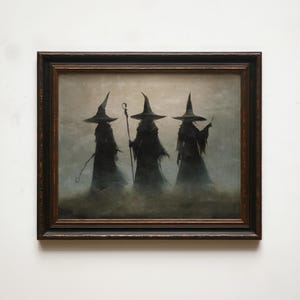 Hexe Kunst launigen Halloween Dekor, Gruselige Halloween Dekoration, Gothic Halloween Geschenk, Gothic Halloween Dekor, launige Halloween Kunst dunkel Cottagecore Dekor