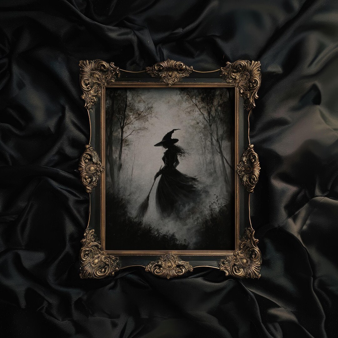Witch Art Moody Wall Print Gothic Decor, Halloween Art Spooky Decor ...