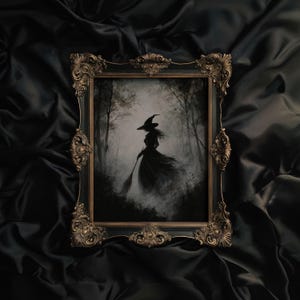 Hexe Kunst stimmungsvoll Gothic Dekor, Halloween Kunst gespenstisches Dekor gothic Dekor, Halloween Dekor gruselig dunkel Academia