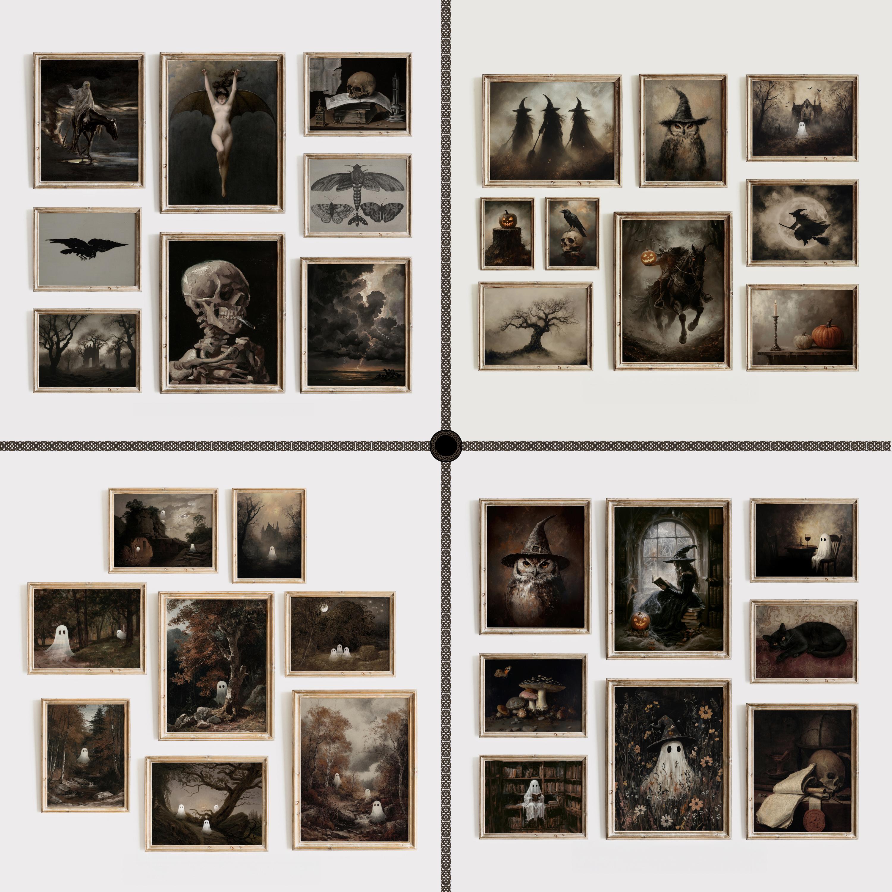 Vintage Halloween Decor Gallery Wall Art Set of 150 Dark Academia ...