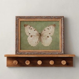 butterfly wall art vintage nursery print cottagecore decor, sage green wall art farmhouse decor, rustic wall art cute print antique decor