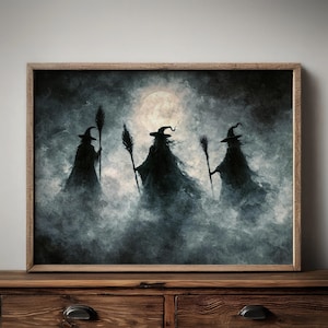 Hexe Kunst stimmungsvoll, gespenstisches Dekor, Halloween einzigartig Gothic Dekor, Gothic Landhaus Dekor, Halloween Dekor gruselig