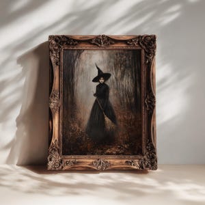 Hexe Kunst stimmungsvoll Gothic Dekor, Halloween Einzelstück dunkel Academia Dekor, Gothic Halloween Dekor dunkel Cottagecore Druck