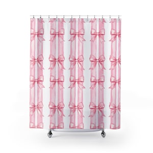 Pink Bow Shower Curtain
