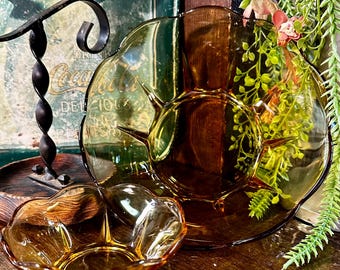 ヴィンテージ MCM アンカーホッキング アンバー チップ&ディップ