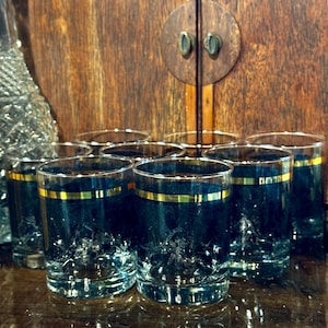 Vintage Gold Rimmed Whiskey Glasses - Etsy