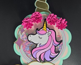 Shaker cake topper birthday