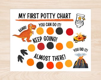 Dinosaur Potty Training Chart for Toddler Boy, Potty Reward Sticker Chart, Printable Kid Potty Train Reward Chart, Dino Toilet Trainer Chart