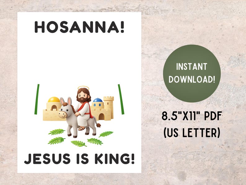 Palm Sunday Handprint Craft for Toddler, Jesus is King Sunday School ...