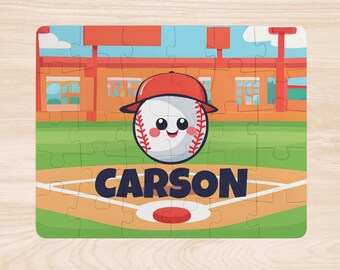 Personalized Baseball Name Puzzle for Boy, Personal Gift for Preschool Boy, Sports Birthday Gift for 4 Year Old Boy, Custom Kids Puzzle Gift