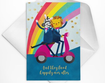 Gay Wedding Card, Engagement Card, Just Married Card, Gay Wedding, Newlywed Gift, Wedding Card, Funny Wedding Card, Happily Ever After Card