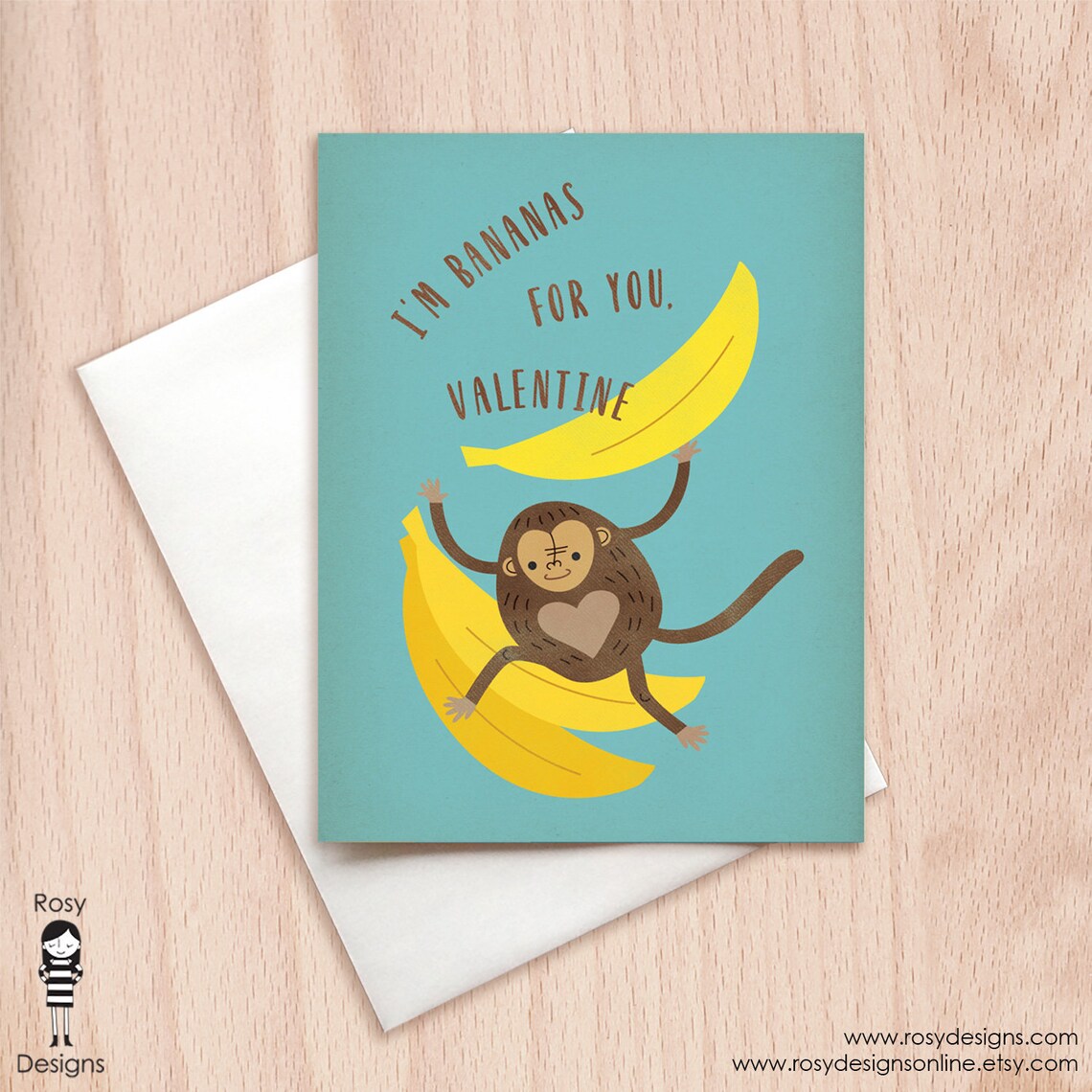 I'm Bananas for You Funny Valentine Card Punny Card Etsy