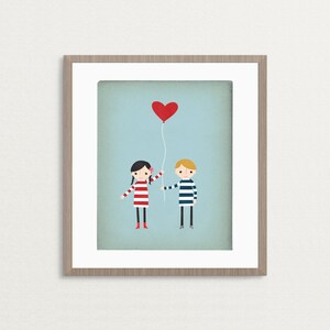 Kids Room Art, Love is in the Air, Love Print, Custom Art Print, Nursery Prints, Custom Portrait, Personalized Gift, Nursery Decor Keep as is