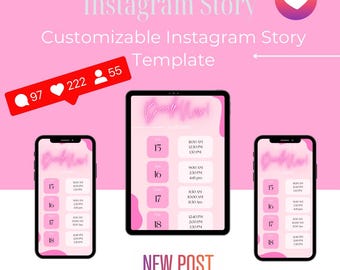 Boek nu: roze aanpasbare Instagram-sjabloon / kleine bedrijven Nail Tech-sjabloon wimpersjabloon, afspraken beschikbaar, boekingsflyer *