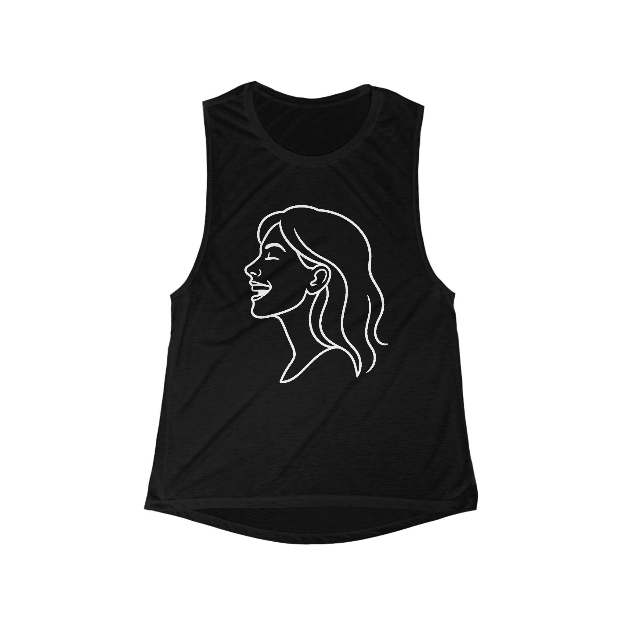 Introducing a stylish Women&#39;s Flowy Scoop Muscle Tank that effortl...