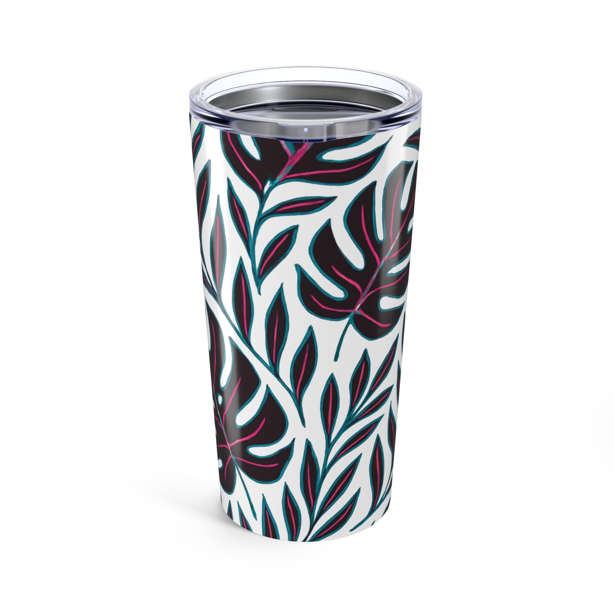 Eco-friendly 20oz tumbler with a vibrant leaf design, perfect for natu...