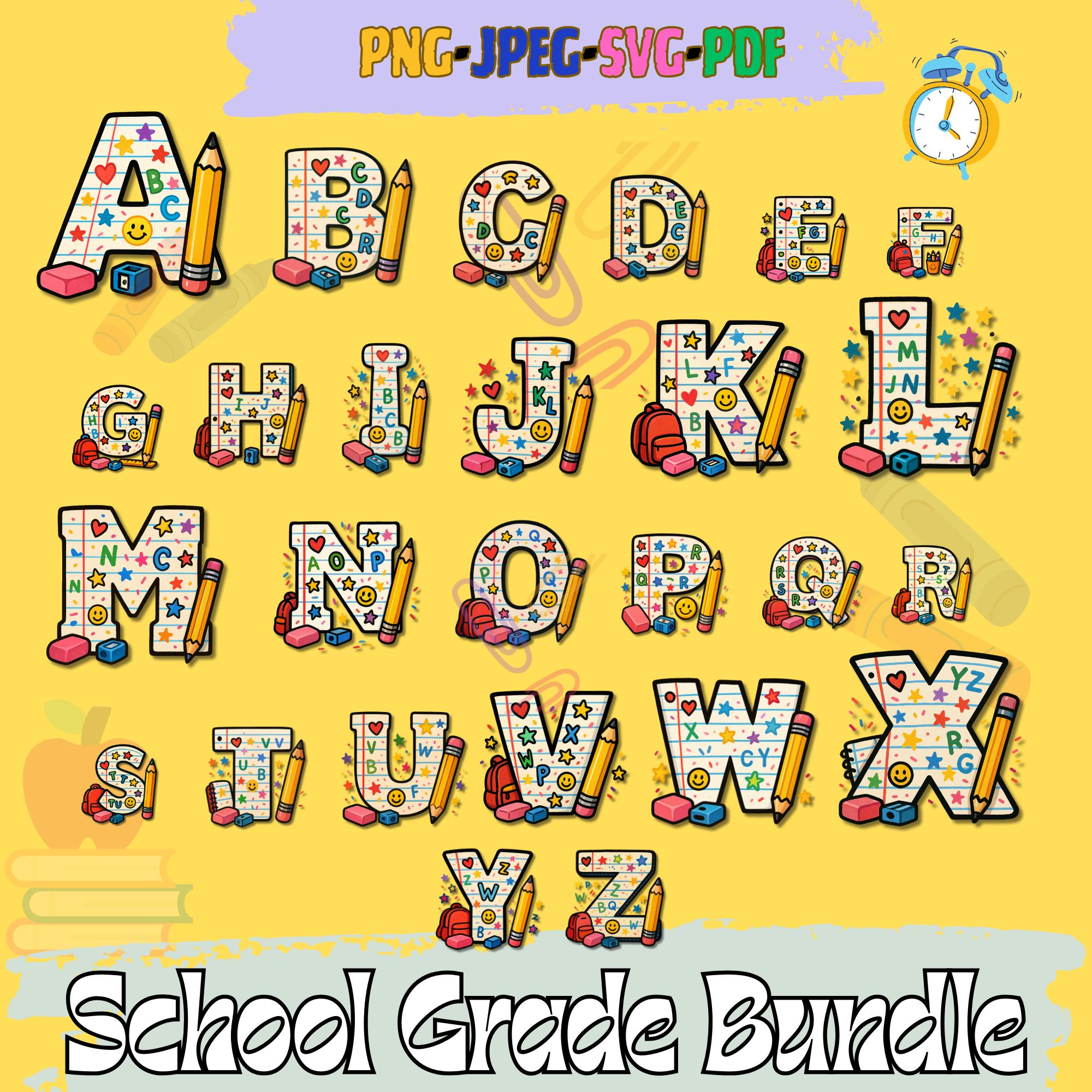Make learning vibrant with this Uppercase Alphabet Letter PNG clipart...