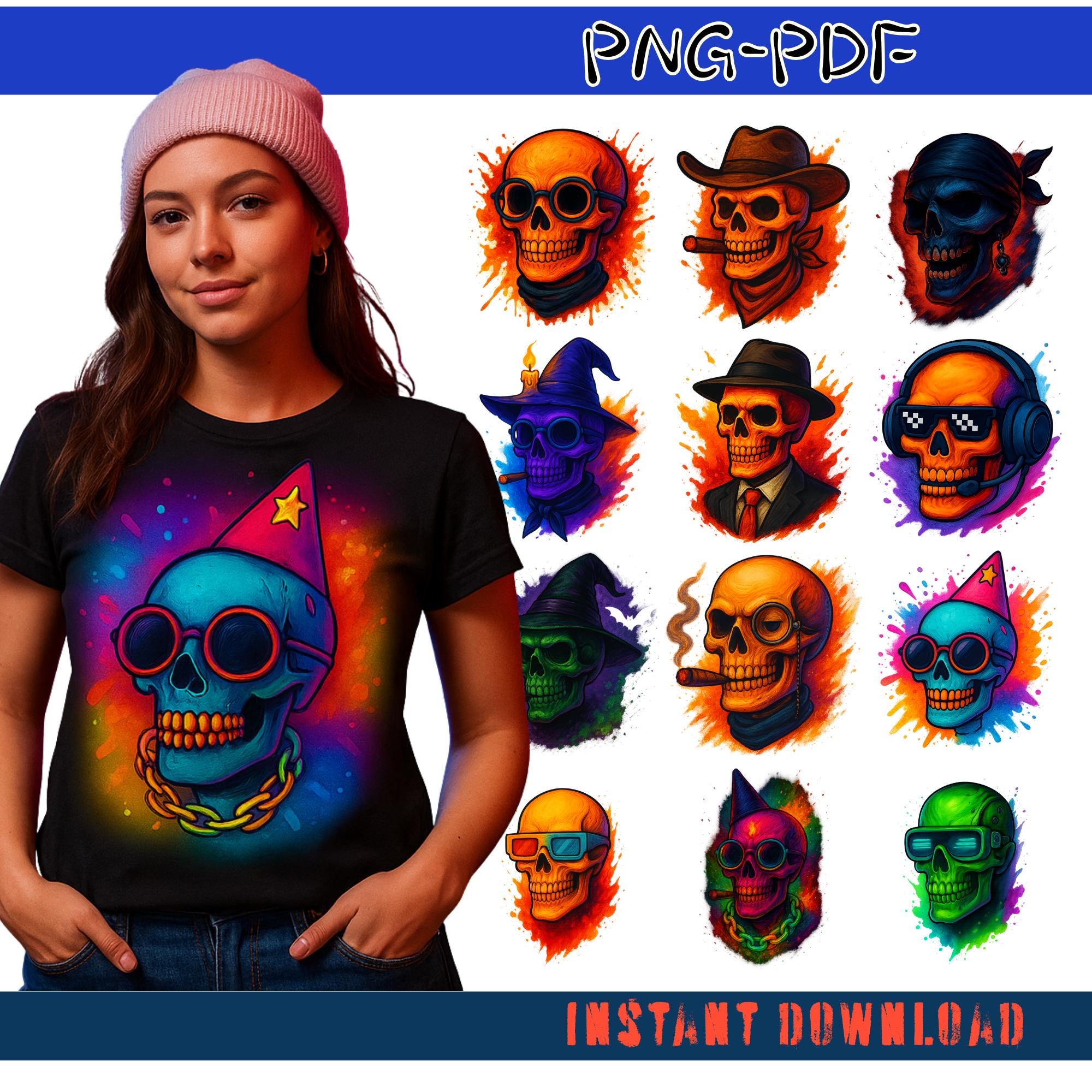 🔥 Flaming Skull T-Shirt Bundle — 9 Unique Designs 🔥

Make your project...