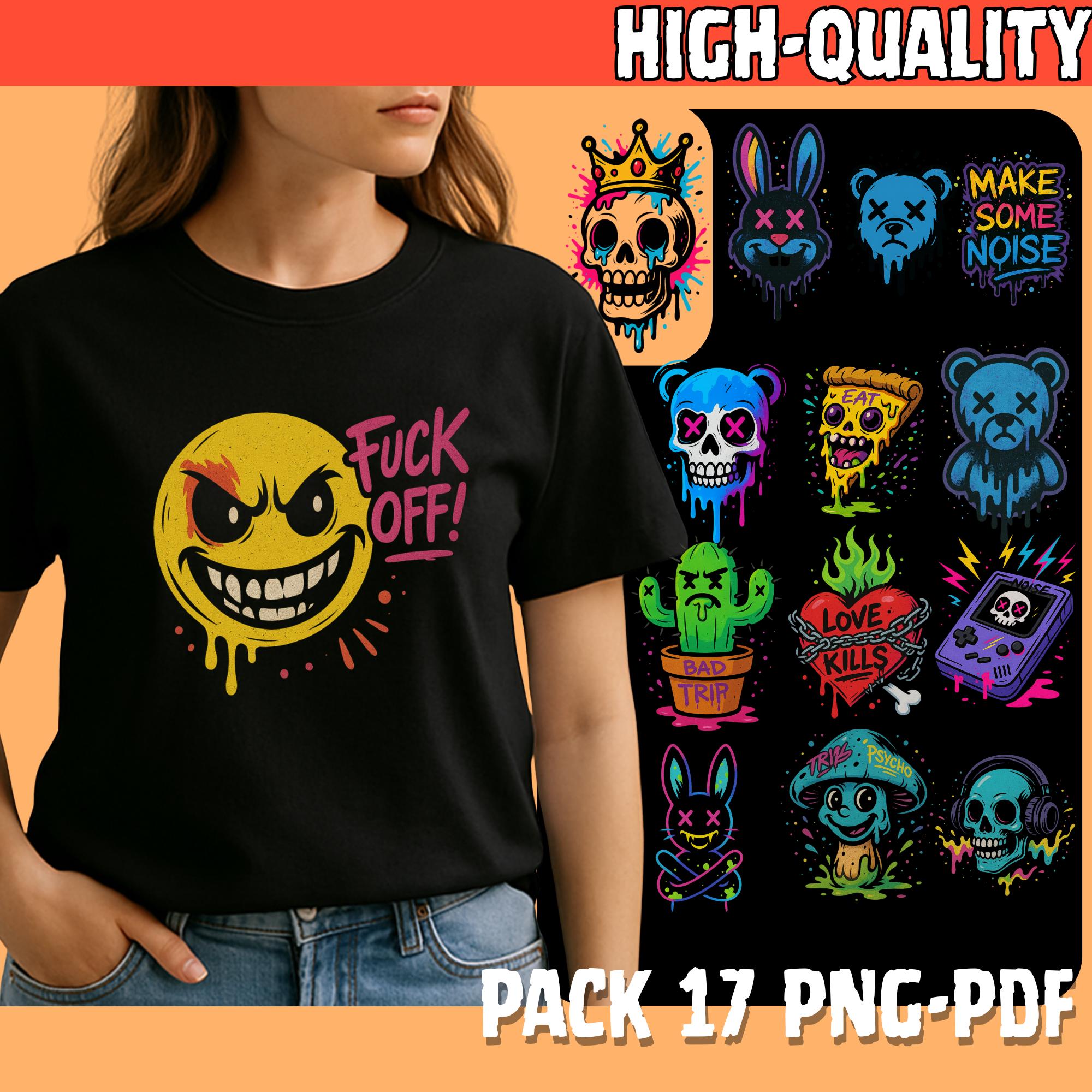 Turn up the street vibes with this bundle of 17 neon graffiti-style de...