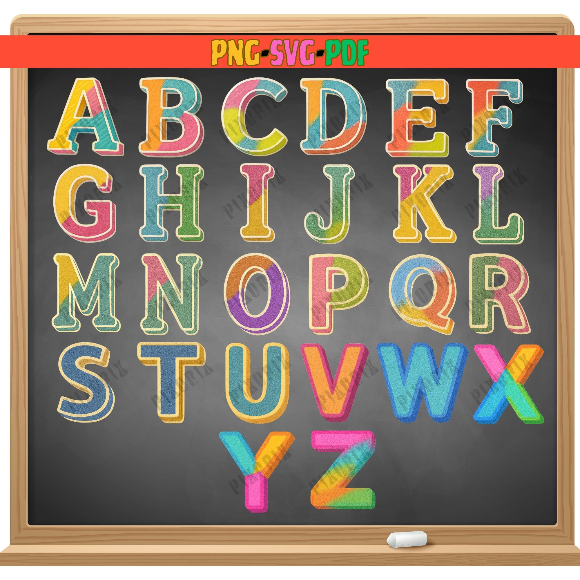 Brighten up your designs with this Chalk Alphabet Clipart Set 🖍️🔤 This...