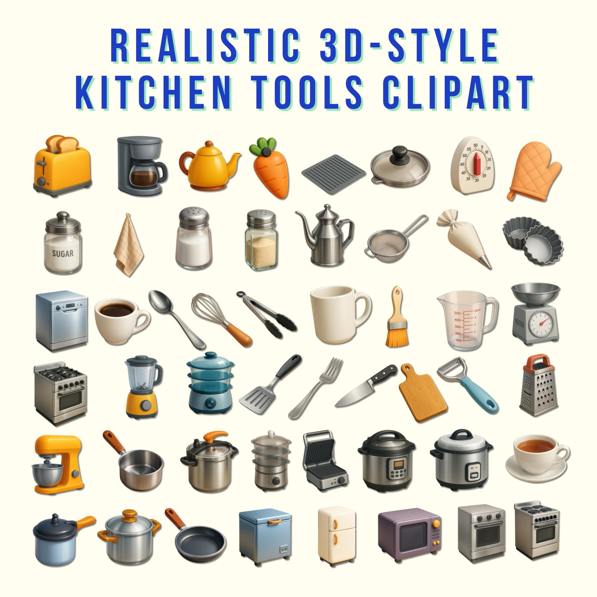 ✨ Realistic 3D Kitchen Clipart for Creative Projects
Bring your design...