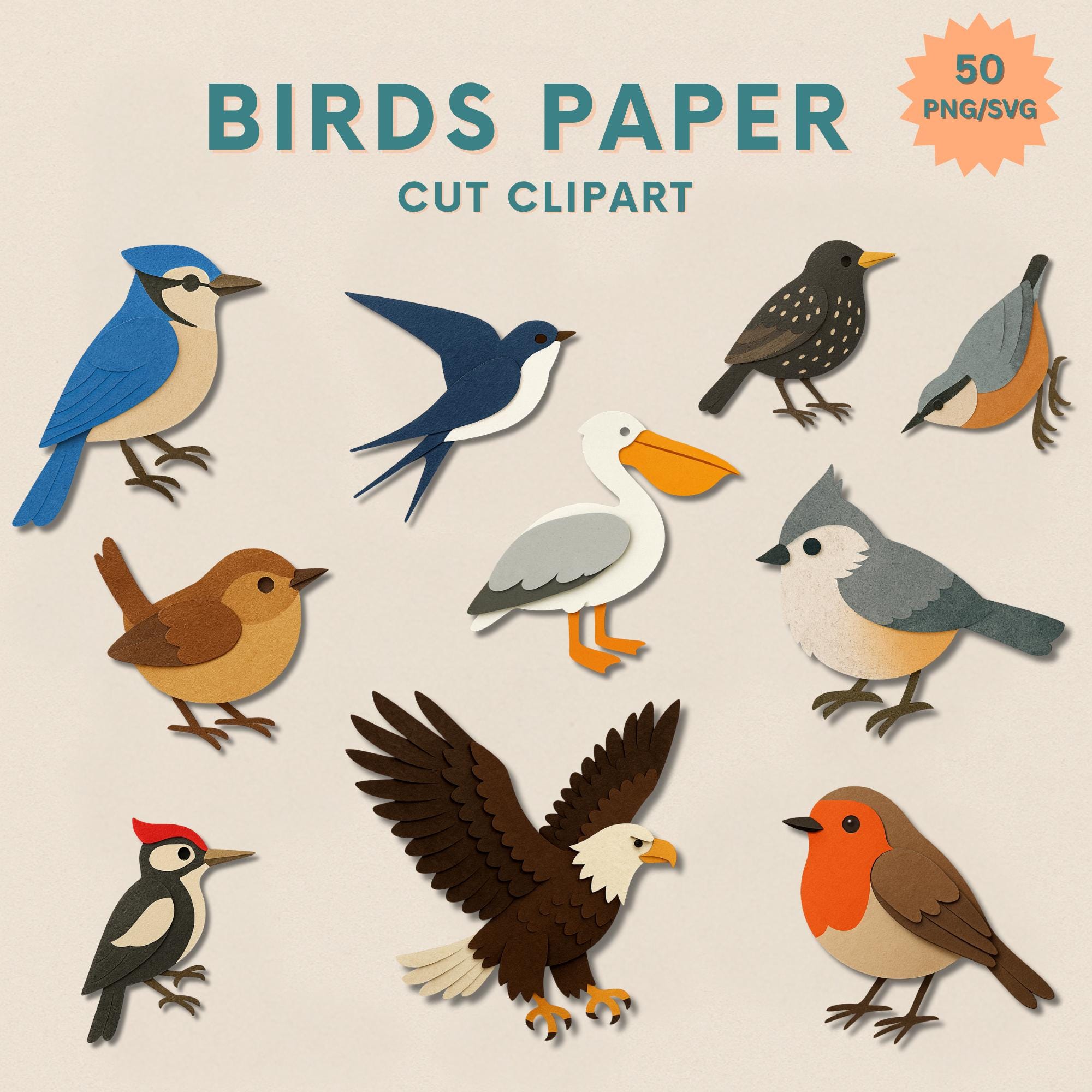 🎨 50 Unique Birds in Charming Paper Cut Style
Bring the beauty of bird...