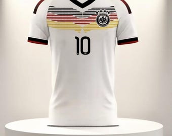 Vintage Germany Soccer Jersey – Retro German Football Shirt No.10 – Classic Black Red Gold Fan Jersey for Men, Women & Kids