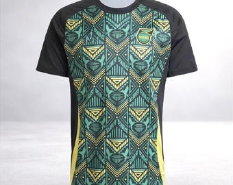 Retro Jamaica Football Jersey Reggae Style | Pattern Soccer Shirt Unisex | Streetwear football kit