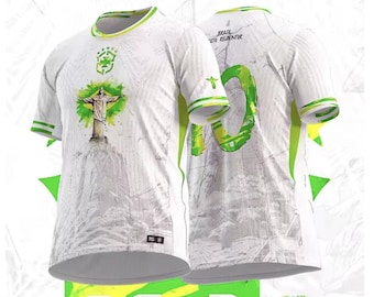 Brazil Retro Soccer Jersey Jesus Statue | Classic Football Shirt Unisex | Fan Edition for Adults & Children
