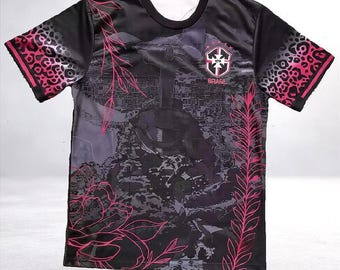 Black Pink Panther Football Jersey | Retro Streetwear Soccer Shirt | Unisex jersey for adults and kids