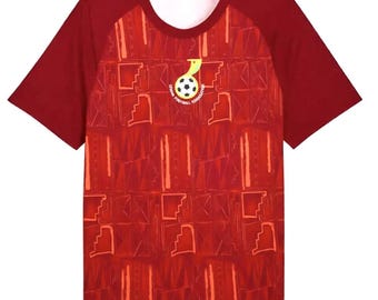 Red Ghana Football Jersey | Retro Inspired Soccer Shirt | Comfortable unisex football top