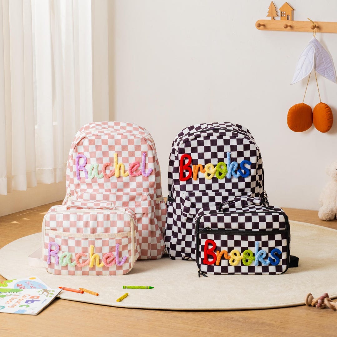 Personalized Backpack Lunch Bag Set, Custom Name Kids School Bag, Back ...